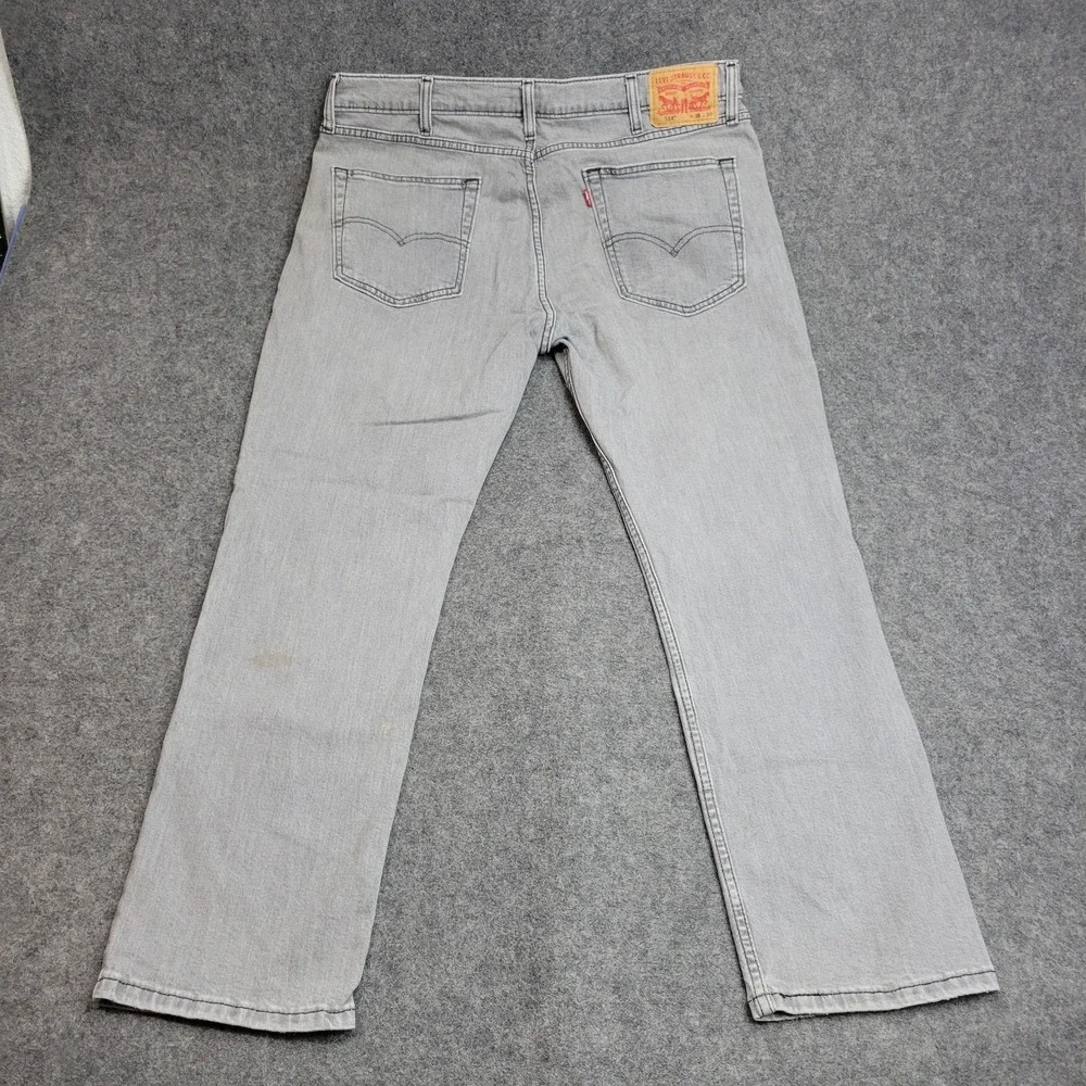 Levis‎ 514 Jeans Mens 38x30 Gray Denim Y2k Boho Streetwear Grunge Rodeo Red Tab